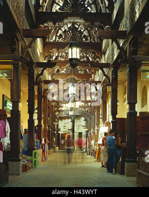 Emirats arabes unis, dubaï, Souk Madinat Jumeirah, touristiques, de la VAE, de la ville, le Souk, le bâtiment, l'intérieur, l'achat, paradis, du shopping, faire des achats, du tourisme, de la personne, flou, souvenirs, Banque D'Images
