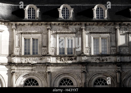 France, Franche-Compté, la Haute-Saône, Vesoul, Champlitte, verrou, façade, détail, Banque D'Images