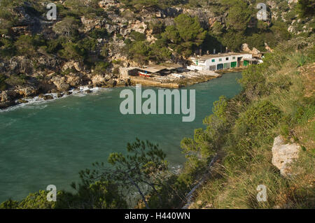 L'île de Majorque, Espagne, Cala Pi, bay, du ci-dessus, les îles Baléares, Îles Baléares, l'île du sud, la mer Méditerranée, région côtière, la bile, la côte escarpée, destination, tourisme, point d'intérêt, l'hiver, Banque D'Images