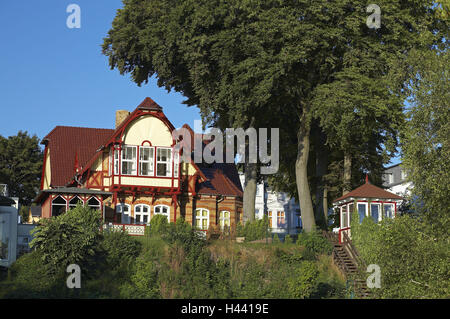 L'Allemagne, la Baltique, l'île Usedom, Heringsdorf, front de mer, plage, villa, Banque D'Images