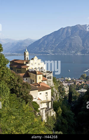 Suisse, Tessin, Lucerne, église de pèlerinage 'Madonna del Sasso', Banque D'Images