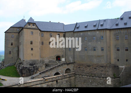 L'Allemagne, la Suisse Saxonne, forteresse en pierre du Roi, Détail, Banque D'Images