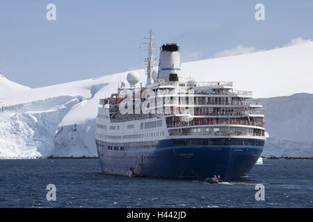 L'Antarctique, l'océan Antarctique, bateau de croisière, Marco Polo Banque D'Images