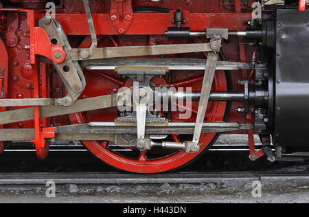 Locomotive à vapeur, 99 5901, année de la fabrication en 1897, moteur, résineux, à travers la trajectoire et trajectoire forfaitaire, Banque D'Images