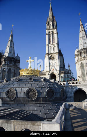 Basilique du rosaire, Lourdes, France, Banque D'Images