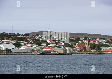 Grande-bretagne, les îles Falkland, Port Stanley, en vue locale, l'église, Banque D'Images