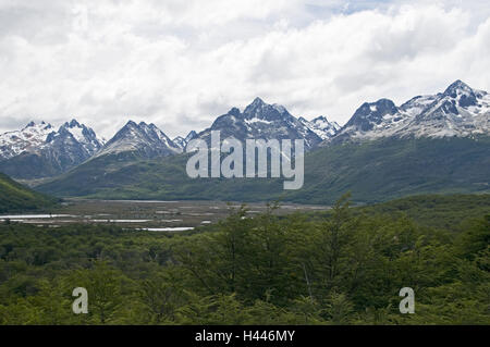 L'Argentine, Terre de Feu, Usuhuaia, cordillère des Andes, la vallée Carbajal, Banque D'Images