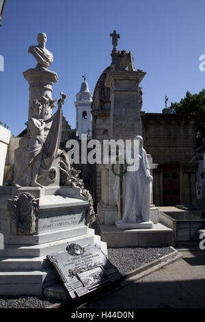 L'ARGENTINE, Buenos Aires, Cementerio de la Recoleta, statues, sculptures, Banque D'Images