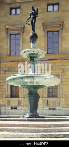 Germany, Bavaria, Munich, le prince héritier Rupprecht du bien, l'espace Marstall, Haute-Bavière, l'espace, ainsi, fontaine, bien Kronprinz-Rupprecht, figure, figure, escaliers, marches, en 1961, Bernhard Bleeker, Banque D'Images