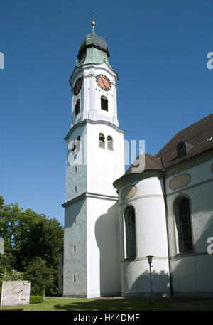 Allemagne, Bade-Wurtemberg, brook er, l'église Saint Martin, clocher, Banque D'Images