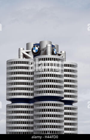 BMW, siège d'entreprise, ciel, bleu, détail, Germany, Bavaria, Munich, capitale de l'état, Banque D'Images