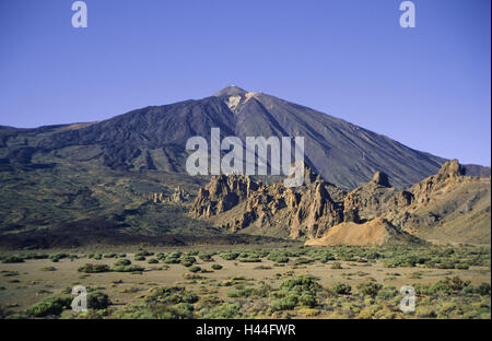 L'Espagne, Iles Canaries, Tenerife, le Parc national del Teide, Pico del Teide, 3718 m, les Canaries, l'île, l'île de vacances, maison de vacances île, locations, montagne, volcan, le Teide, montagne, parc national, paysage, nature, nature de l'UNESCO, héritier Banque D'Images