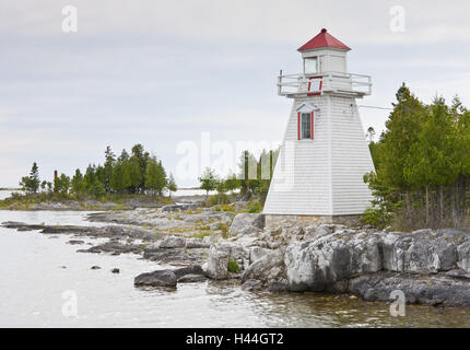 Le Canada, l'Ontario, l'Islande, Manitoulin South Baymouth, Lake Huron, phare, Banque D'Images