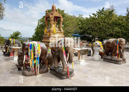 Sanctuaire des éléphants, Le Cap Laem Promthep, Phuket, Thaïlande du sud, Banque D'Images