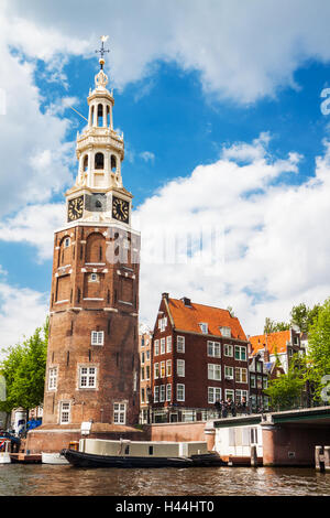 Amsterdam, Pays-Bas - pièce (tour Munttoren) dans le centre d'Amsterdam Banque D'Images