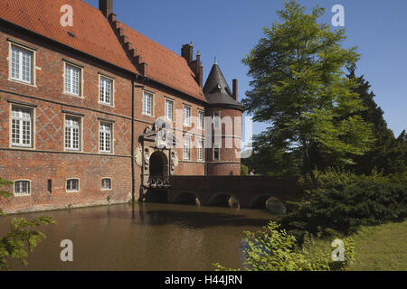 L'Allemagne, en Rhénanie du Nord-Westphalie, Herten, château à douves, portail, Banque D'Images