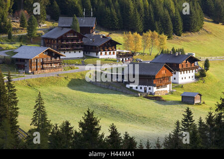 Autriche, Tyrol, le Tyrol oriental, Defereggental, Erlsbach, fermes, Banque D'Images