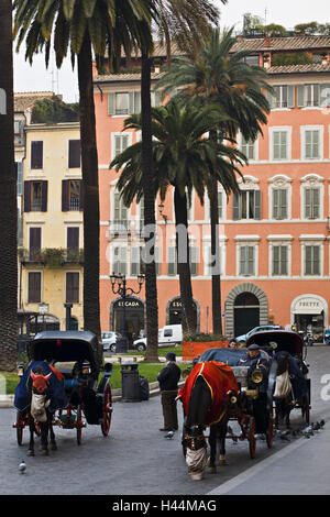 L'Italie, Rome, Piazza Spagna, Tu et les voitures à cheval, Banque D'Images