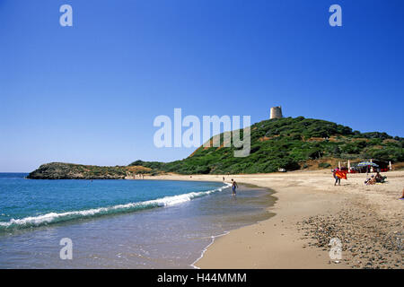 L'île de Sardaigne, Italie, Costa del décoction, plage, Torre di Chia, Banque D'Images