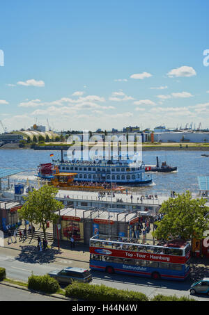 Allemagne, Hambourg, Harbour, Harbour Boat Tour, embarcadères, Banque D'Images