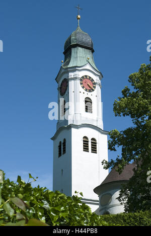 Allemagne, Bade-Wurtemberg, brook er, l'église Saint Martin, clocher, Banque D'Images