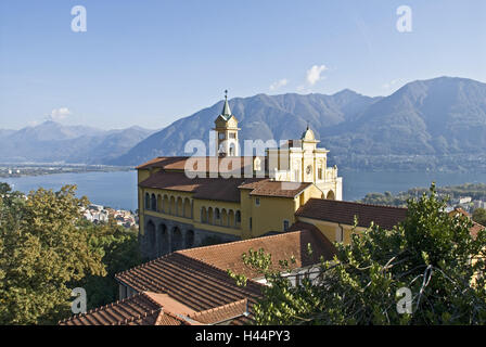 Suisse, Tessin, Lucerne, église de pèlerinage 'Madonna del Sasso', Banque D'Images