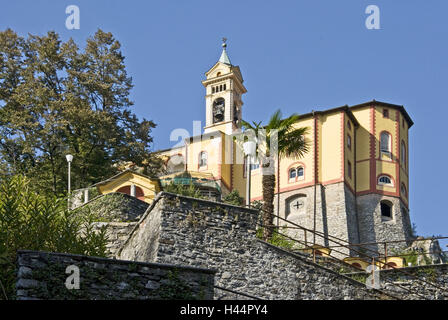 Suisse, Tessin, Lucerne, église de pèlerinage 'Madonna del Sasso', Banque D'Images