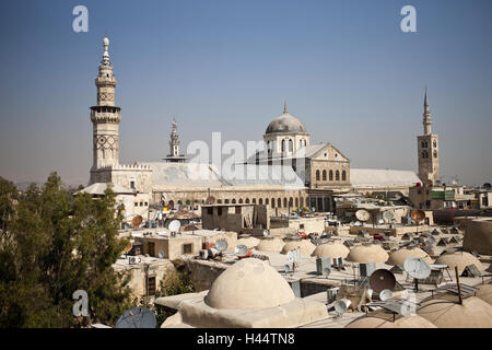 Syrie, Damas, vue sur ville, Omayyadenmoschee, Banque D'Images