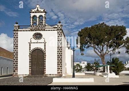 Espagne, Canaries, Lanzarote, Guatiza, 'l'église Iglesia Santo gusto', Banque D'Images