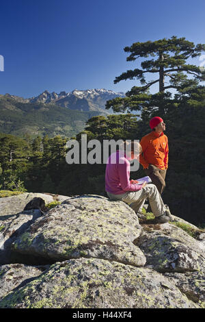 France, Corse, Niolo, col de Vergio, couple, rupture, voyage Banque D'Images