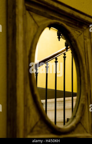 Escalier, miroir, réflexion, Banque D'Images