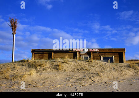 Allemagne, Schleswig - Holstein, l'île de Sylt Rantum, dunes, de la plage d'un sauna, l'île de la mer du Nord Mer du Nord Banque D'Images