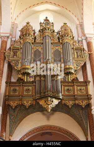 La Cathédrale de Roskilde, Danemark,, orgue, nef centrale, Banque D'Images