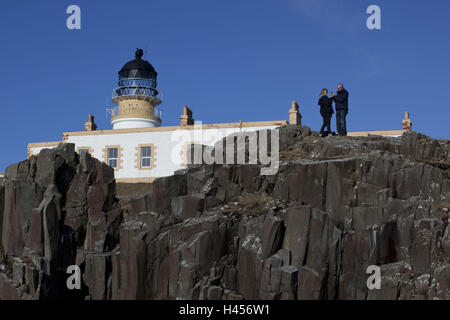 Les Hébrides, l'Île Skye, peninsula Neist Point, la partie la plus occidentale de l'île, phare, Banque D'Images