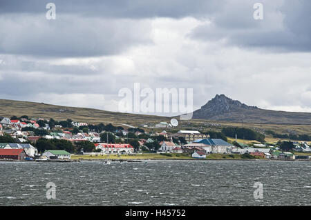 Les îles Falkland, Port Stanley, en vue locale, bay, Banque D'Images