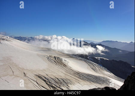 L'Argentine, la Patagonie, les Andes, le parc national Nahuel Huapi, Monte Tronador, glacier, rock, paysage de montagne, Banque D'Images