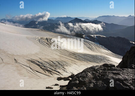 L'Argentine, la Patagonie, les Andes, le parc national Nahuel Huapi, Monte Tronador, glacier, rock, paysage de montagne, Banque D'Images