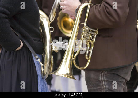 Bande, musicien, instrument, close-up, détail, Banque D'Images