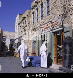 Qatar, Doha, Souq Waqif, boutiques, les sections locales Banque D'Images