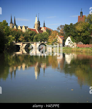 Vue sur la ville, Merseburg, Saxe-Anhalt, Allemagne, Banque D'Images