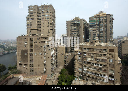 Egypte, Caire, île de Gezira, immeubles d'appartements à louer, Banque D'Images