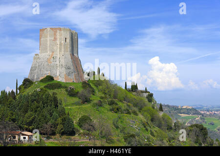 Italie, Toscane, province de Sienne, Castiglione d'Orcia, Rocca a Tentennano, Banque D'Images