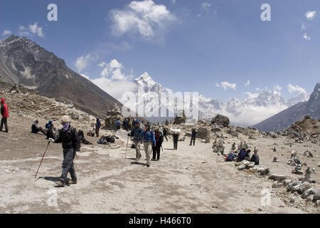 Solo Khumbu, Népal, Everest, région Thokla Pass, sherpas, Banque D'Images