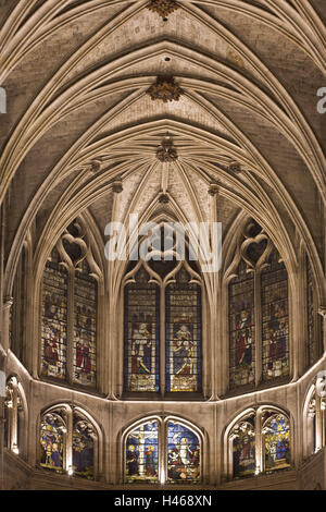 France, Paris, église Saint Séverin, à l'intérieur, nervuré, vault Banque D'Images