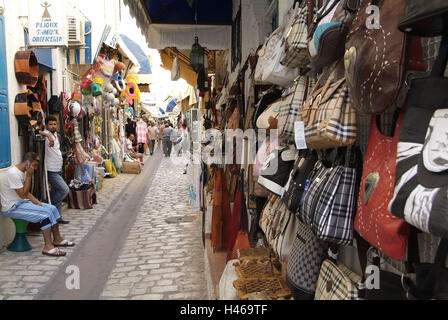 La Tunisie, Djerba, Houmt-Souk, bazar, Lane, souvenirs, Banque D'Images