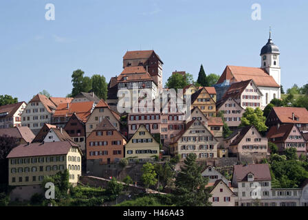Allemagne, Bade-Wurtemberg, Altensteig, vieille ville, Banque D'Images