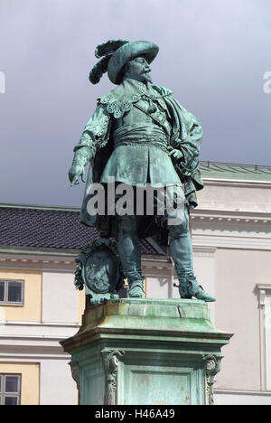 La Suède, Bohuslän, Göteborg, Gustav Adolfs Torg, monument, Gustave II. Adolf, Banque D'Images