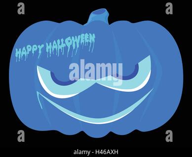 Evil halloween citrouille sur un arrière-plan noir Illustration de Vecteur