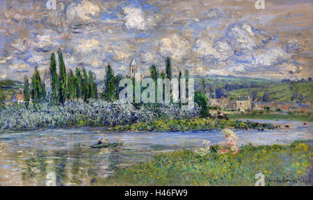 Vue de Vétheuil sur Seine 1880 Claude Monet 1840 - 1926 France Banque D'Images