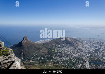 Vue depuis la montagne de la Table, Cape Town, Western Cape, Afrique du Sud, l'Afrique Banque D'Images